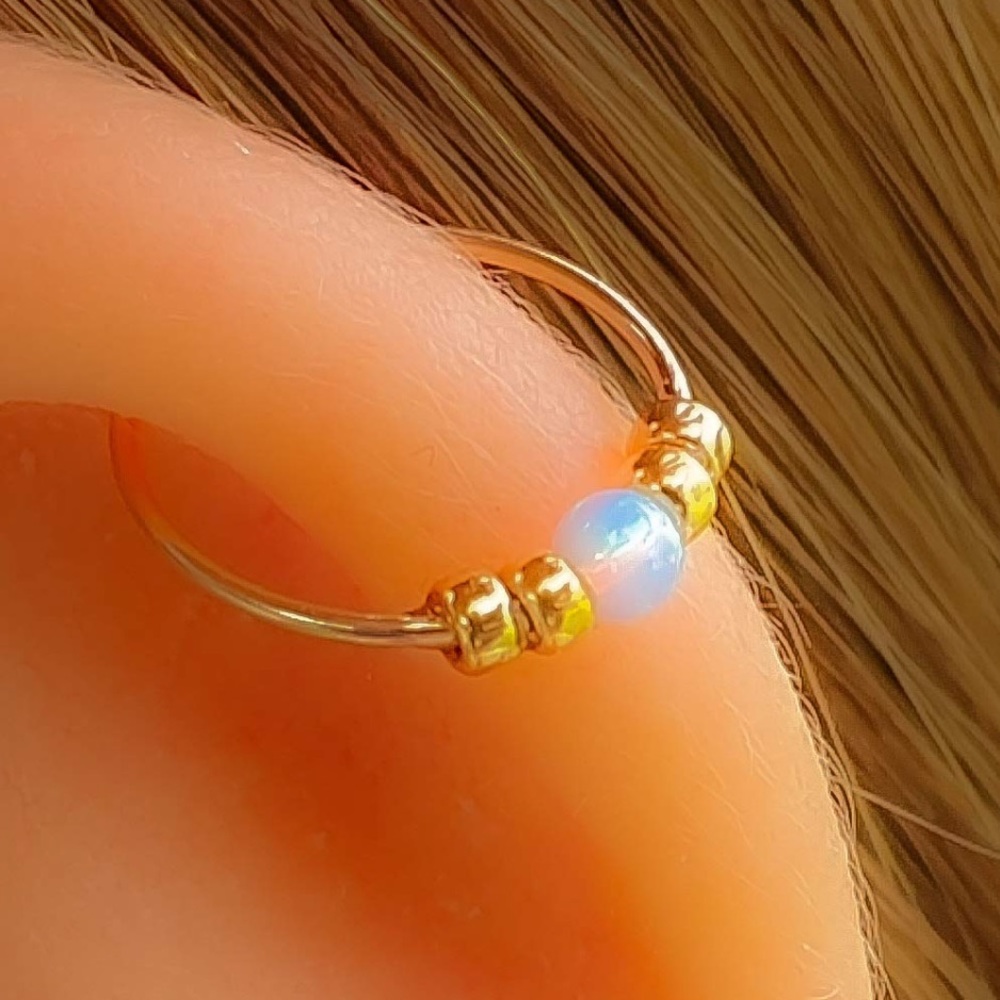 Light Blue Opal Hoop